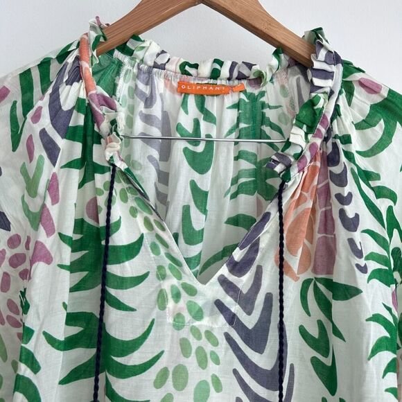 Oliphant Dress XS Floral Short Tunic Tropical Resort Tuckernuck Flowy Boho Beach - Picture 3 of 10